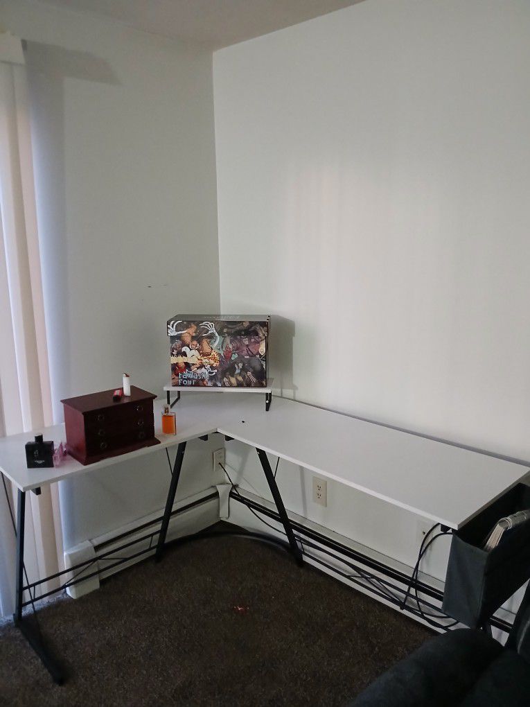White Desk With Pockets 