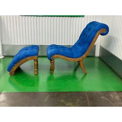 Newly Upholstered Lounge Chair And Ottoman 