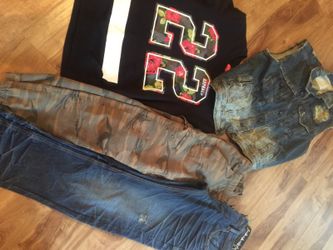 Name brand clothing shirts and jeans