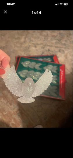 Glitter Dove Christmas Ornaments Set