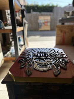 KC Chiefs Wood Portrait 