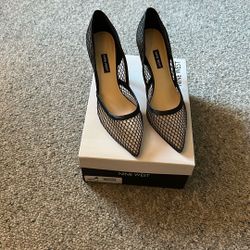 Nine West Black Mesh Heels Size 9 Brand New