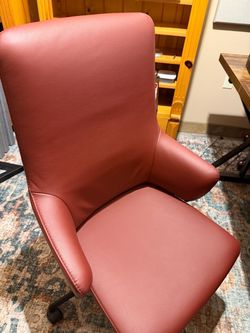 Stressless Rust Leather High-Back Office Chair