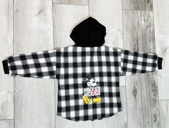 Kid’s Mickey Hooded Flannel Shirt size 5 and 6