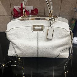 Coach White Leather Handbag