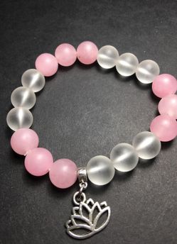 Rose quartz and mater quartz Valentine's Day themed bracelet