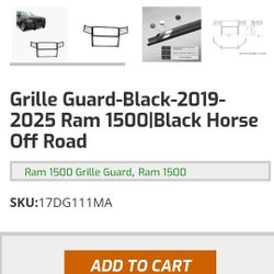 Grille Guard-Black-2019-2025 Ram 1500|Black Horse Off Road