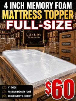 Brand new Full size 4” memory foam  topper for $60?