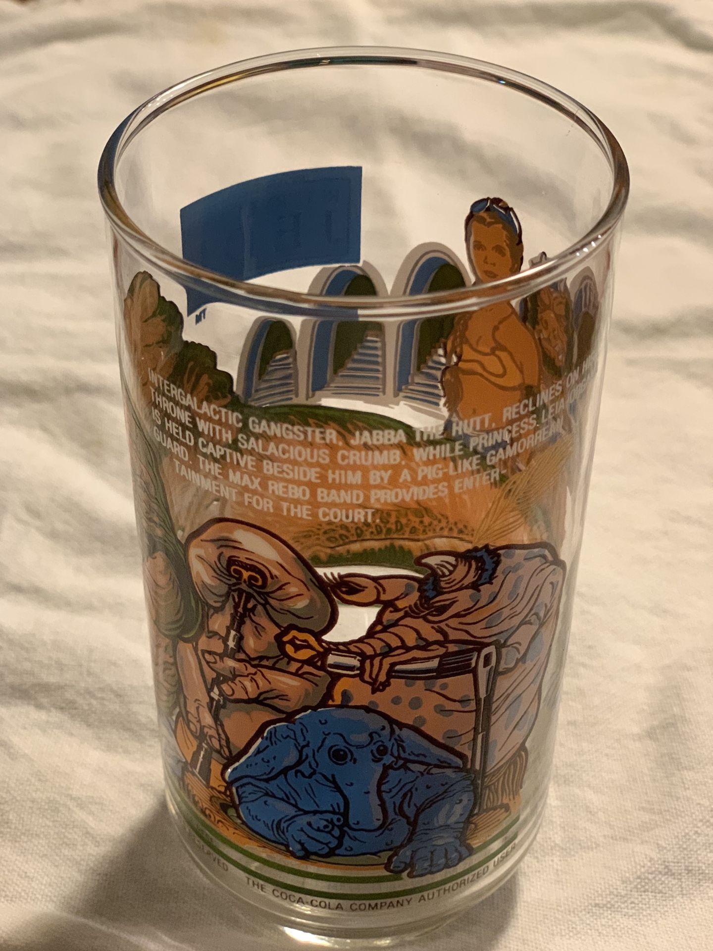 Return of the Jedi vintage drinking glass (Jabba the Hutt) 1983 BURGER KING  — Time Tunnel Toys