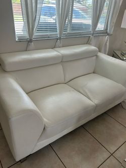 Leather loveseat