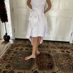 White Dress With A Pink Lining