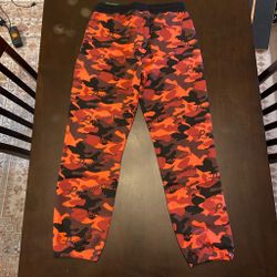 Psychworld Orange Red Camo Jogger Sweatpants