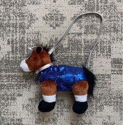 Rare Poochie & Co Girl's brown, blue, black/ Sequin Horse Shoulder Purse/Bag