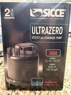 Sicce Ultrazero Pump. Aquariums Ponds Reef Tank