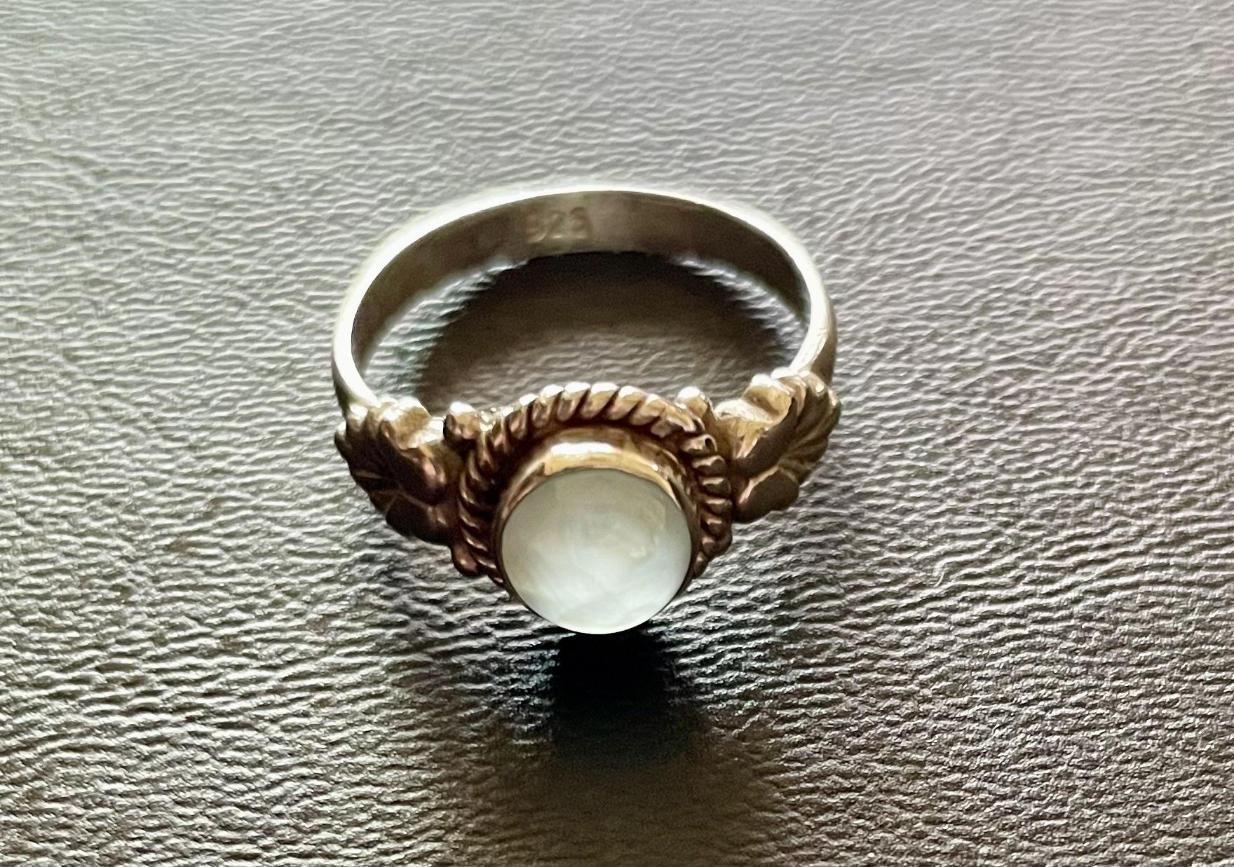 Moonstone And Sterling Silver Ring. Size 8
