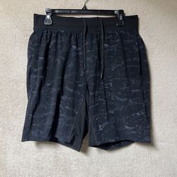 Lululemon THE Shorts Lined 9” Mens Large Blue Camo