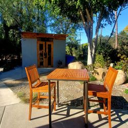 Teak And Acacia Wood Patio Chairs Table Furniture Set Small 