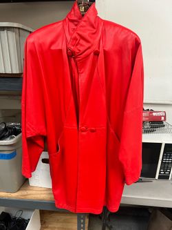 Soft Red Italian Leather Reversible Jacket