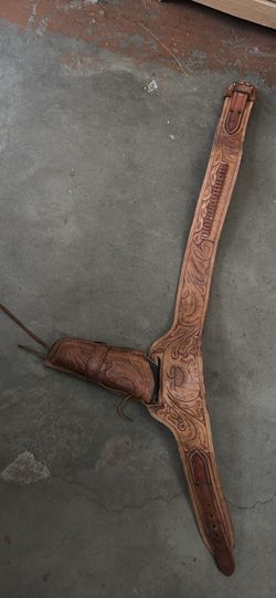 Tooled leather holster