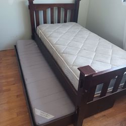 Pottery Barn Solid Wood Twin Trundle Bed