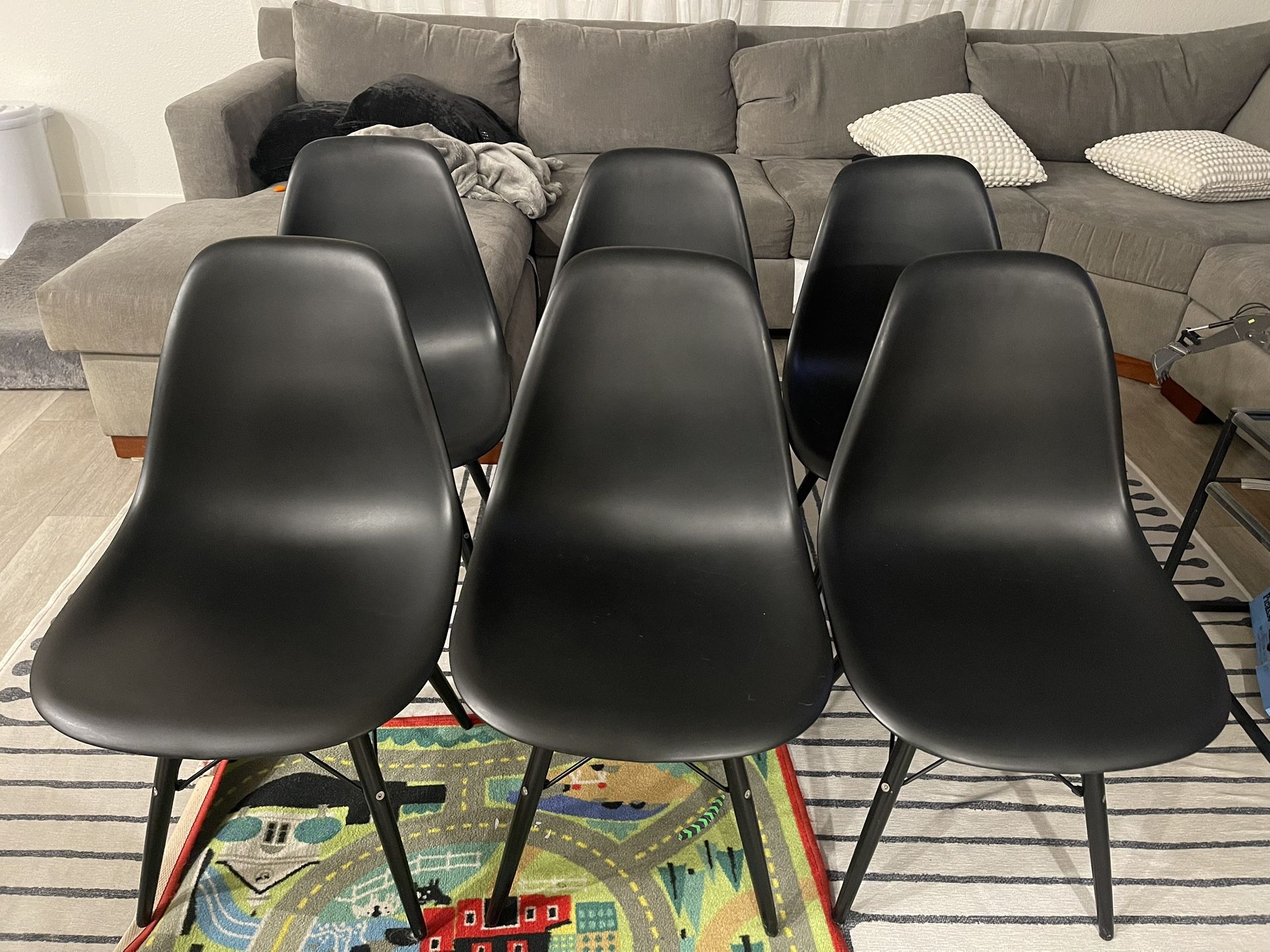 Eames Inspired Dining Chairs (6 Total)