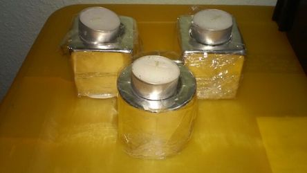 Silver Colored Candle Holders and Tealights