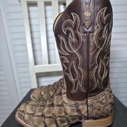 Cody James Pirarucu Western Boots Broad Square Toe BBME039 Mens Size 11 D