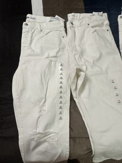 Old Navy Straight High Rise White Jeans