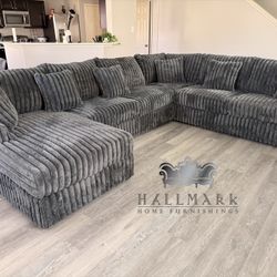 (Last One!) Grey Oversized Fluffy Sectional