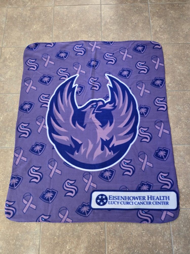 Coachella Valley Firebirds Eisenhower Health Hockey Fights Cancer Blanket