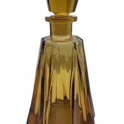 Amber Decanter Czech Republic 9"