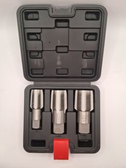 3-Piece NPT Pipe Tap Set, 1", 1-1/4", 1-1/2", NPT Tap Carbon Steel Hand Threading Plumbing Tap Set for Accurate Threads, Assorted Plumbers Mechanics D