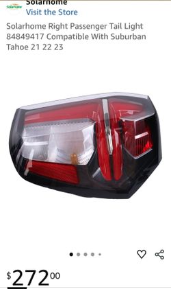 Right Passenger Tail Light for Suburban/Tahoe 2021-23