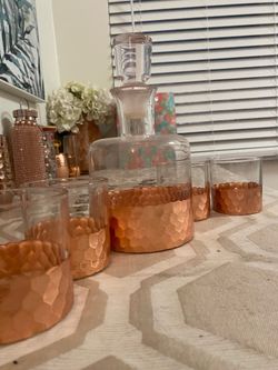 Gilded Copper Decanter set