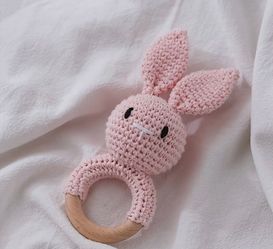 Newborn toys handmade rattle bunny 🐰