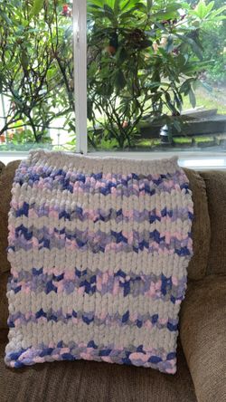 Hand knitted baby blanket