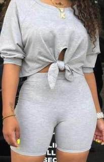 Grey Shorts Set