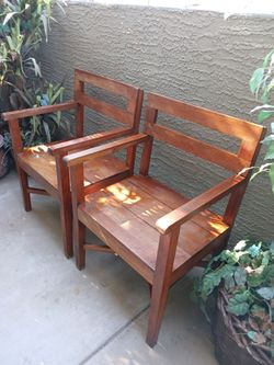 2 Solid Wood Classic Arm Chairs