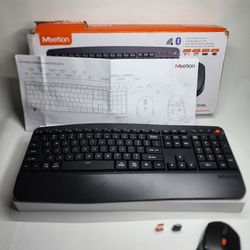 MEETION Ergonomic Keyboard and Mouse Wireless Combo, Multi-Device Bluetooth Keyb