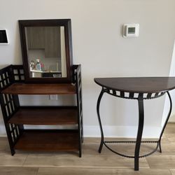 Shelf, Mirror, Side Hallway Table 
