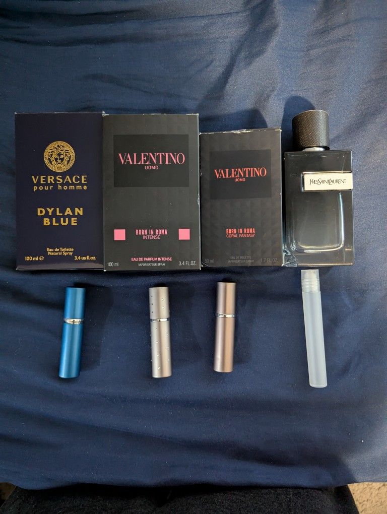 Travel Sprays: Valentino, Ysl Edp, Dylan Blue