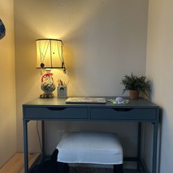 Turquoise Grey IKEA Desk 