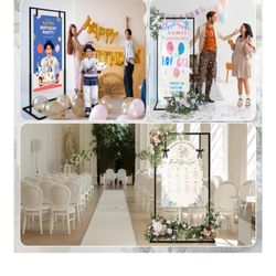 OurWarm Metal Wedding Sign Stand, Adjustable Welcome to Our Wedding Sign Holder, Heavy Duty Easel Stand for Sign