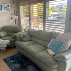 Leather Couch N Club Chair 