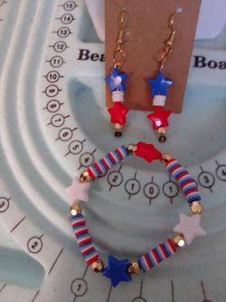 Homemade earrings and bracelet