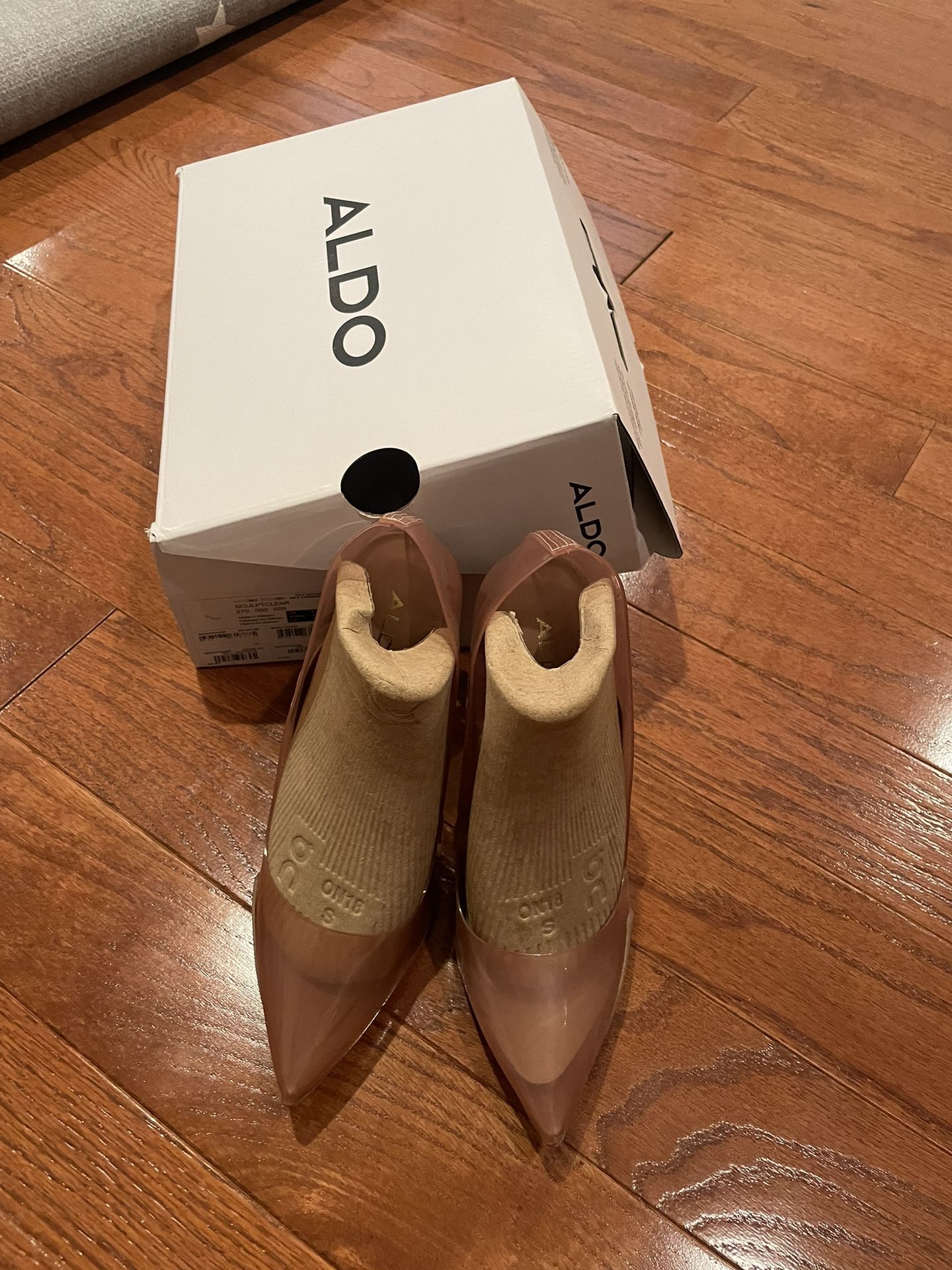 Aldo sculptclear rubber and jelly beige and clear stiletto pump size 6.5