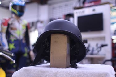 Black L CRAZY AL'S Motorcycle Helmet (skullcap)