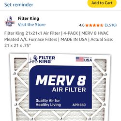 4 New In Box HVAC Filters 21”x21”