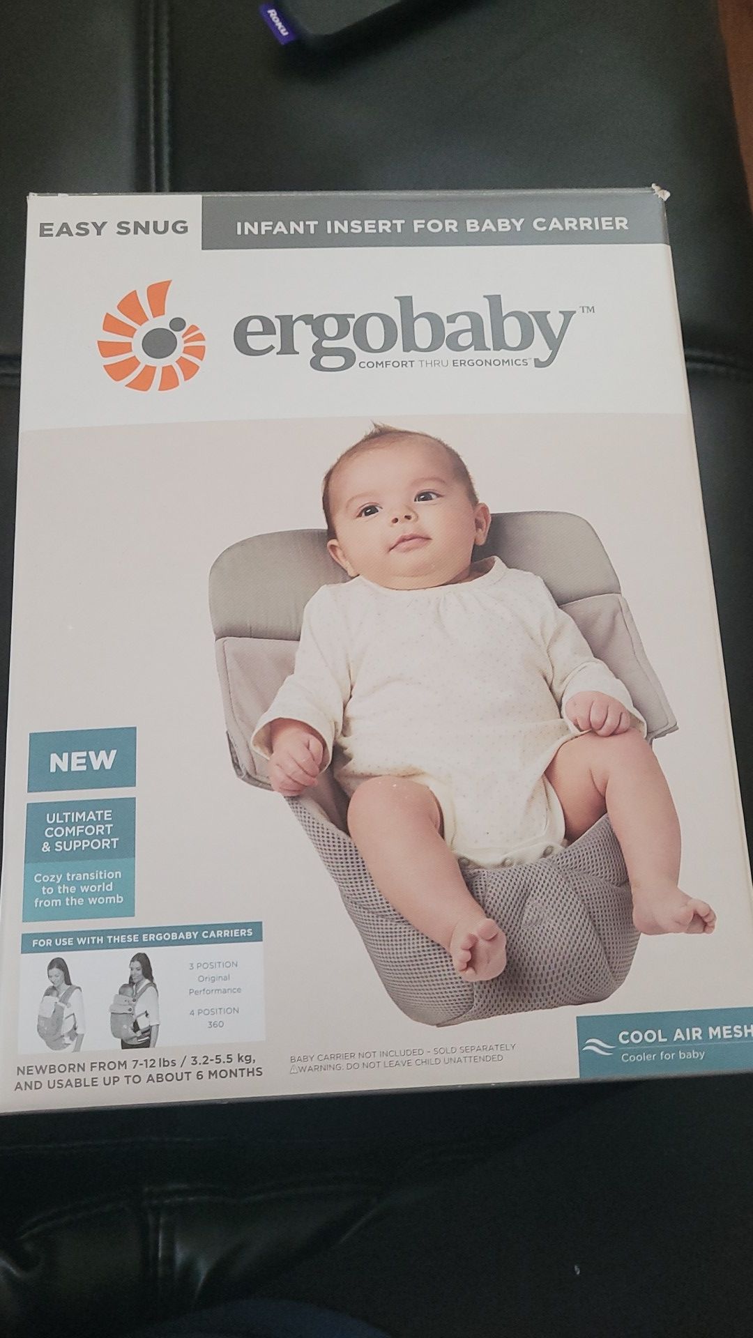 Infant sized insert for baby carrier