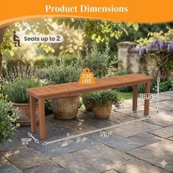 Outdoor Wood Bench 59 Inch